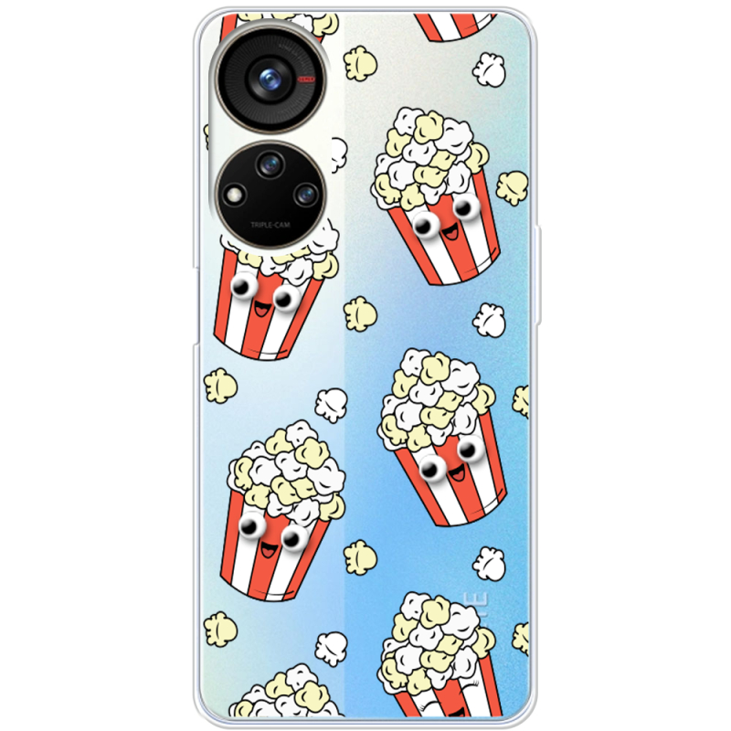 Прозрачный чехол BoxFace ZTE Blade V40s с 3D-глазками Popcorn