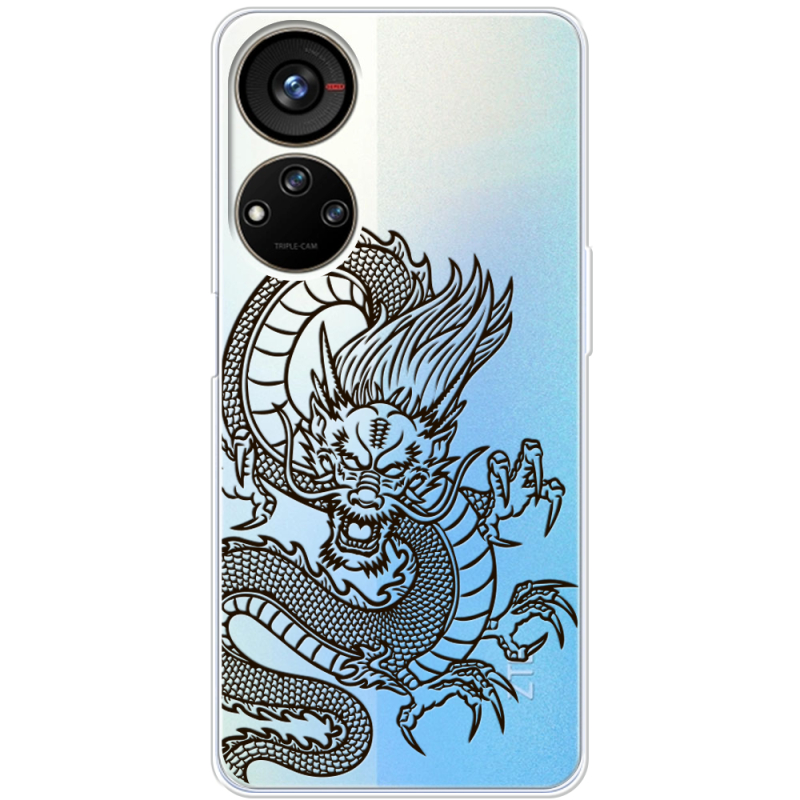 Прозрачный чехол BoxFace ZTE Blade V40s Chinese Dragon