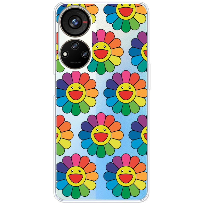 Прозрачный чехол BoxFace ZTE Blade V40s Hippie Flowers