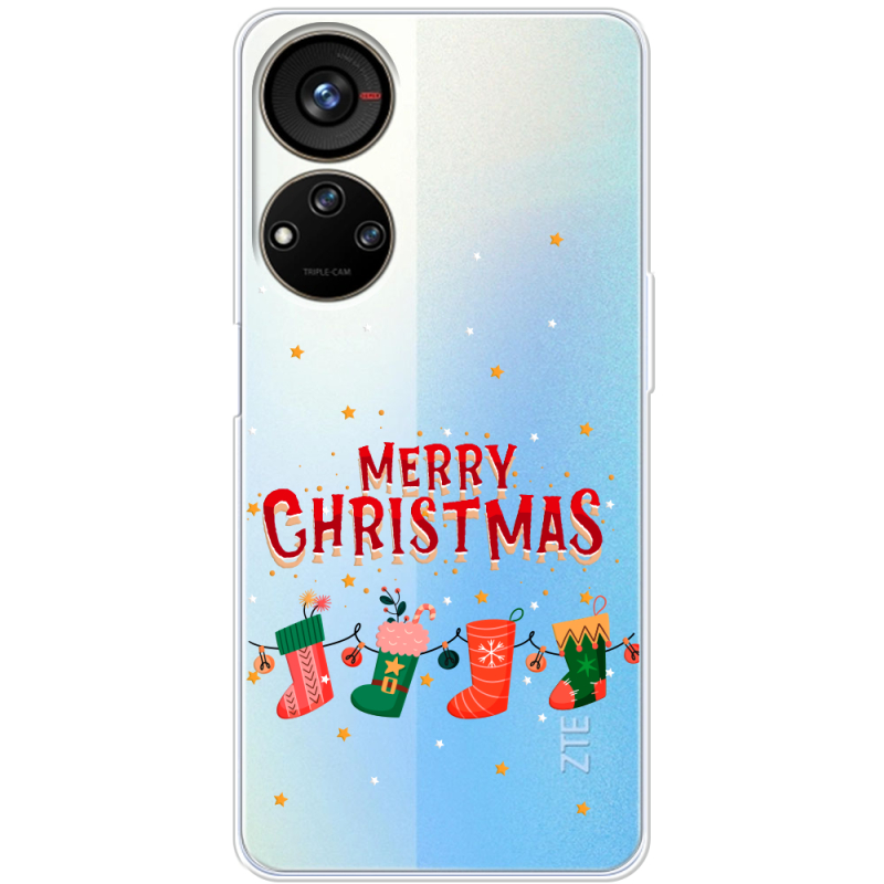 Прозрачный чехол BoxFace ZTE Blade V40s Merry Christmas