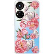 Прозрачный чехол BoxFace ZTE Blade V40s Peony Watercolor Style