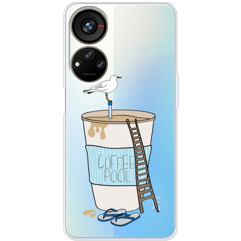 Прозрачный чехол BoxFace ZTE Blade V40s Segull in Cofee Pool