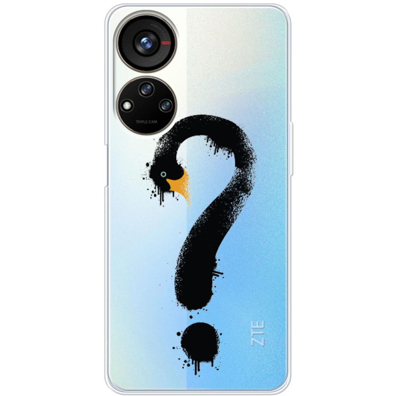 Прозрачный чехол BoxFace ZTE Blade V40s Swan question