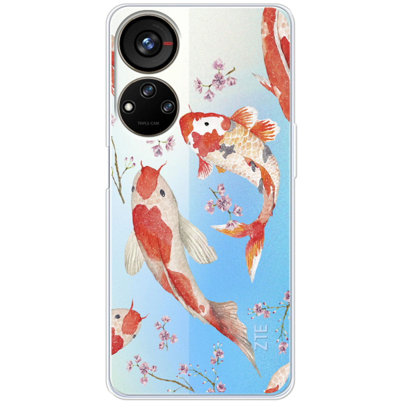 Прозрачный чехол BoxFace ZTE Blade V40s Japanese Koi Fish