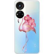 Прозрачный чехол BoxFace ZTE Blade V40s Floral Flamingo