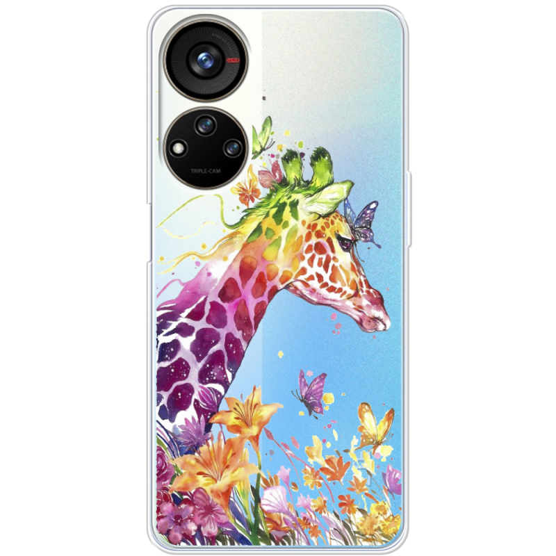 Прозрачный чехол BoxFace ZTE Blade V40s Colorful Giraffe