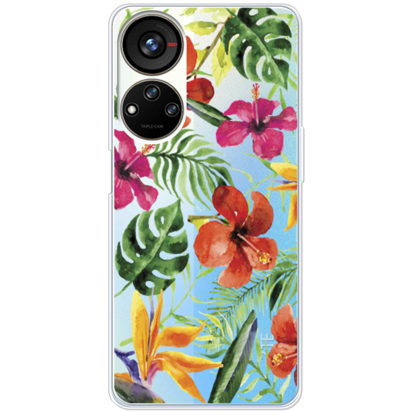 Прозрачный чехол BoxFace ZTE Blade V40s Tropical Flowers