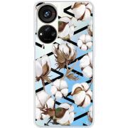 Прозрачный чехол BoxFace ZTE Blade V40s Cotton flowers