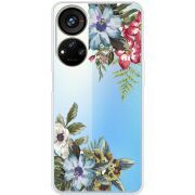 Прозрачный чехол BoxFace ZTE Blade V40s Floral