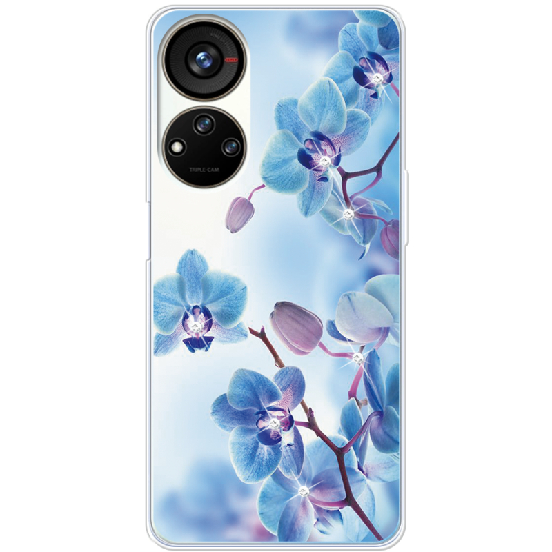 Чехол со стразами ZTE Blade V40s Orchids