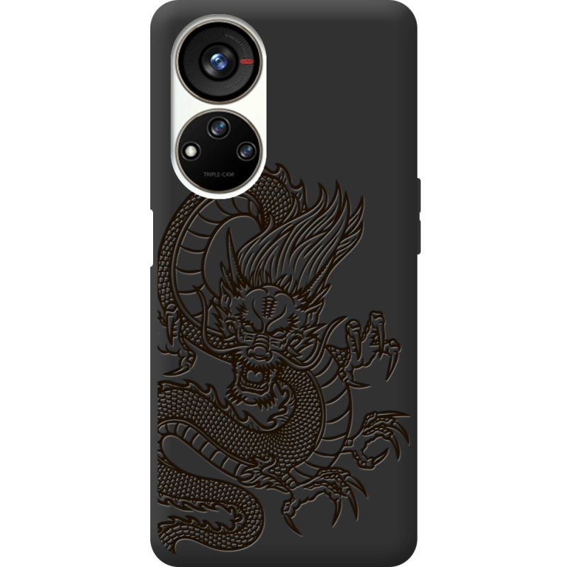 Черный чехол BoxFace ZTE Blade V40s Chinese Dragon