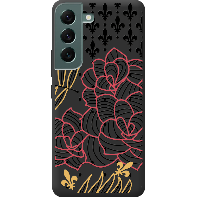 Черный чехол BoxFace Samsung Galaxy S22 (S901) FranceFlowers