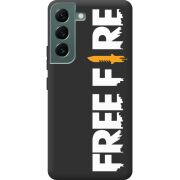 Черный чехол BoxFace Samsung Galaxy S22 (S901) Free Fire White Logo