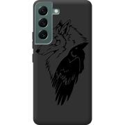 Черный чехол BoxFace Samsung Galaxy S22 (S901) Wolf and Raven