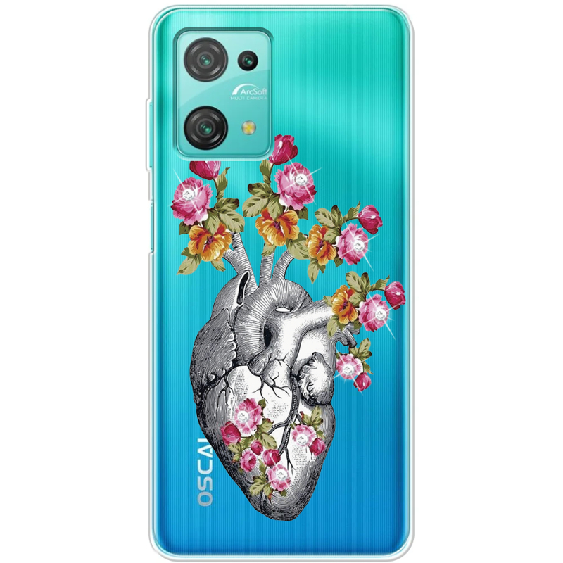 Чехол со стразами BoxFace Blackview Oscal C30 Pro Heart