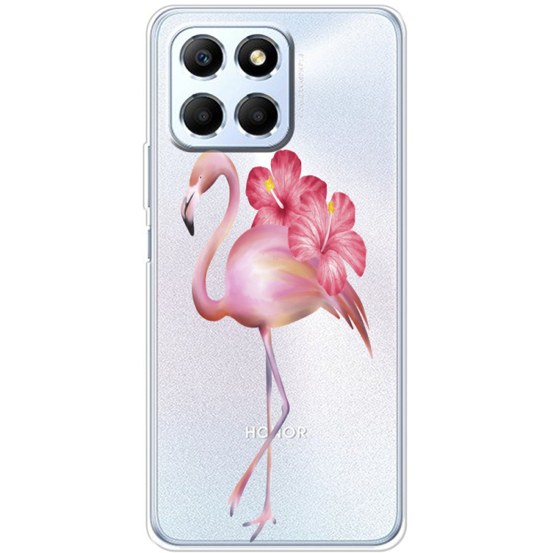 Прозрачный чехол BoxFace Honor X6 Floral Flamingo