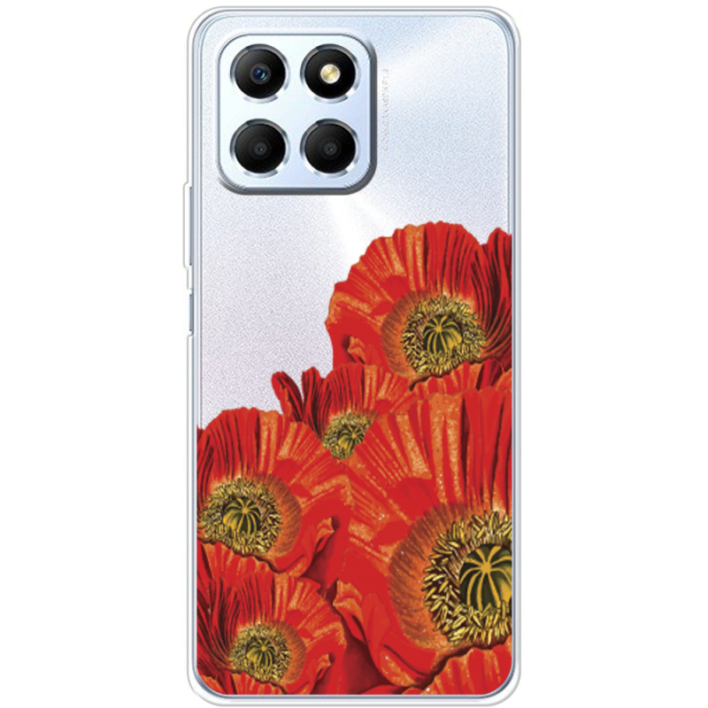 Прозрачный чехол BoxFace Honor X6 Red Poppies