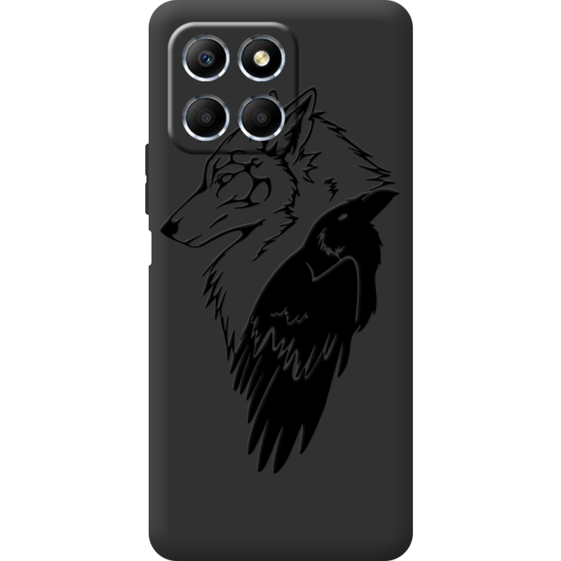 Черный чехол BoxFace Honor X6 Wolf and Raven