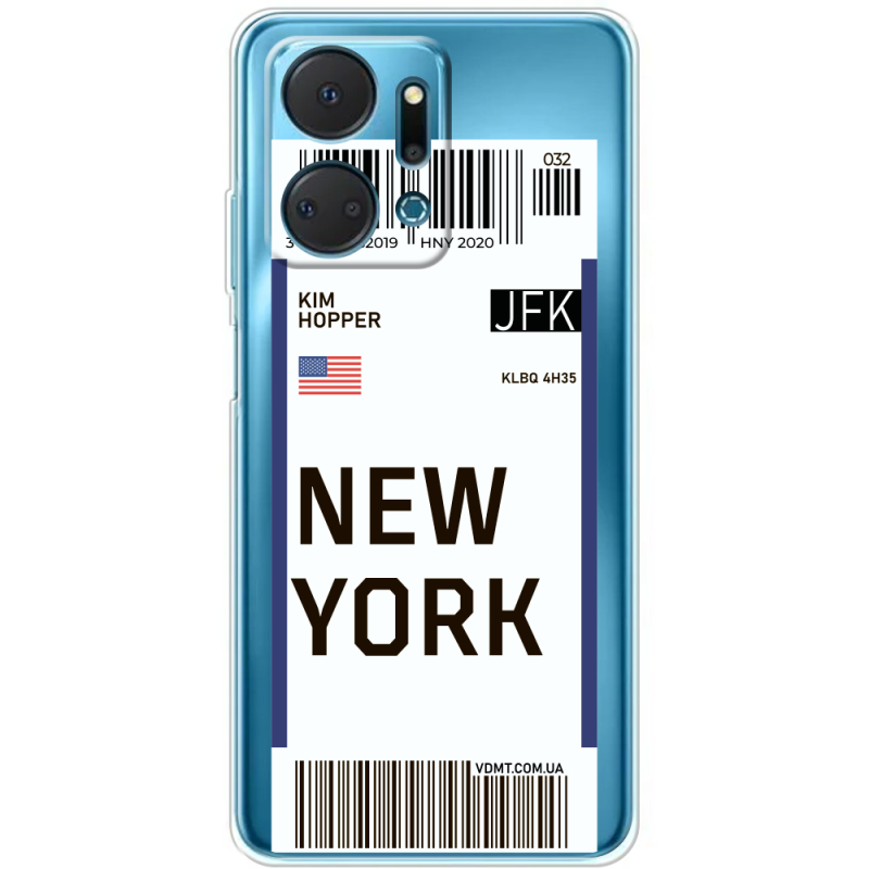 Прозрачный чехол BoxFace Honor X7a Ticket New York