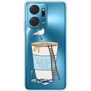 Прозрачный чехол BoxFace Honor X7a Segull in Cofee Pool