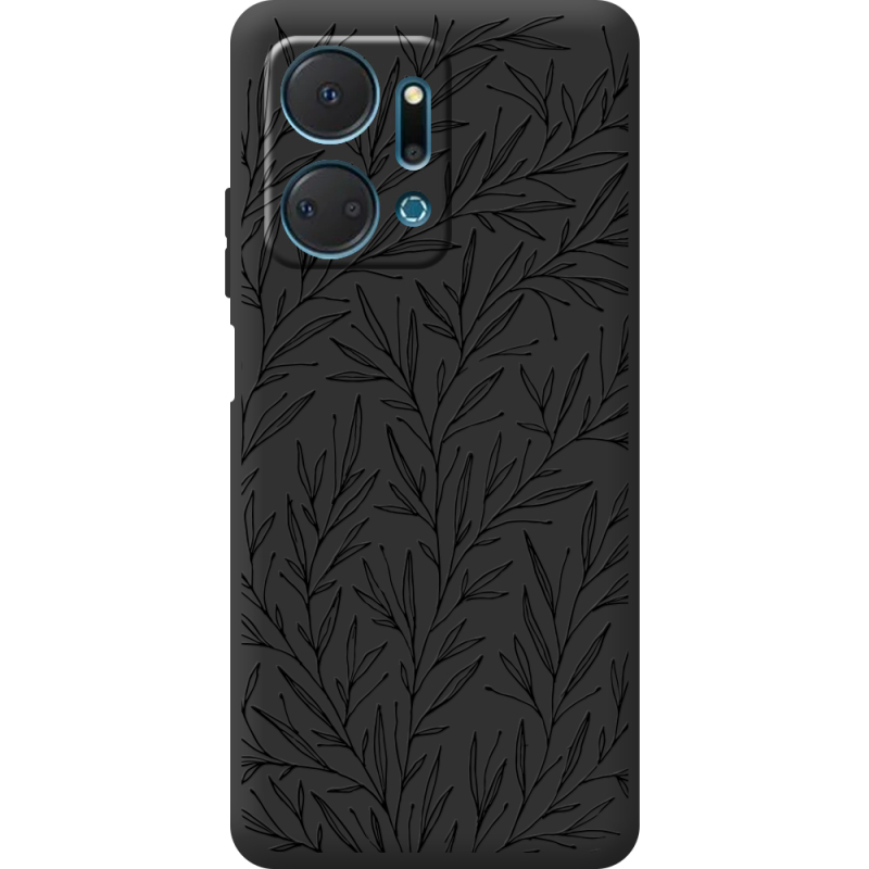 Черный чехол BoxFace Honor X7a Leaves