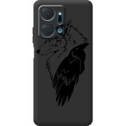 Черный чехол BoxFace Honor X7a Wolf and Raven