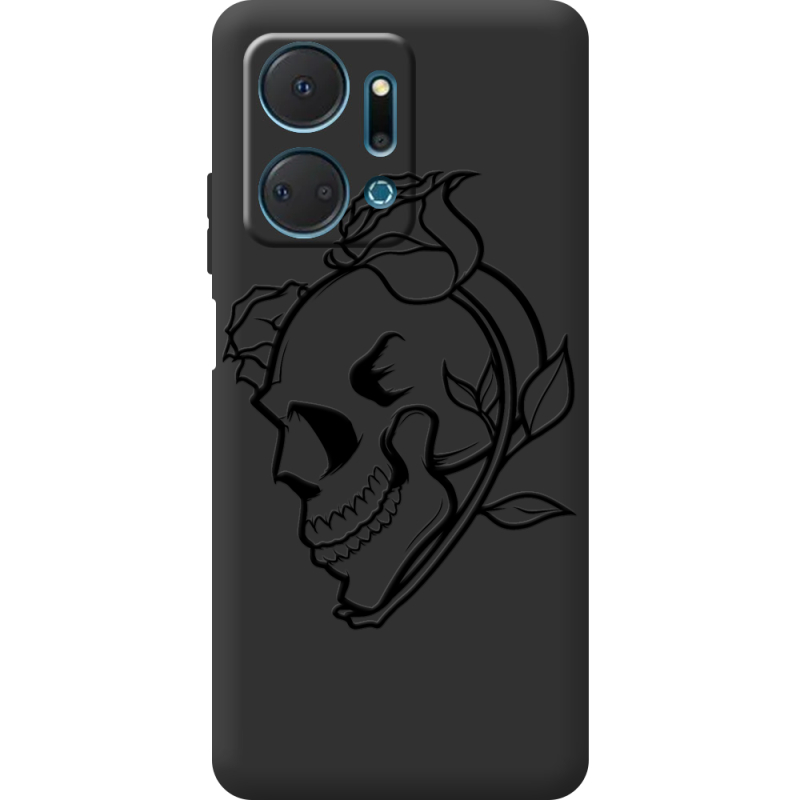 Черный чехол BoxFace Honor X7a Skull and Roses