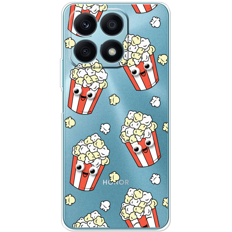 Прозрачный чехол BoxFace Honor X8a с 3D-глазками Popcorn