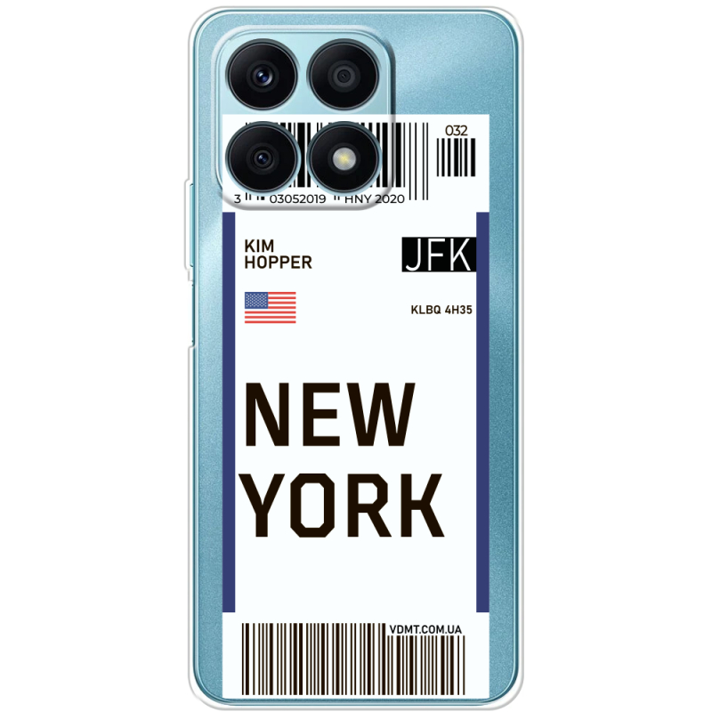 Прозрачный чехол BoxFace Honor X8a Ticket New York