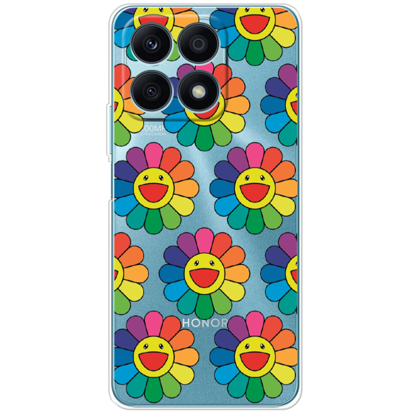 Прозрачный чехол BoxFace Honor X8a Hippie Flowers