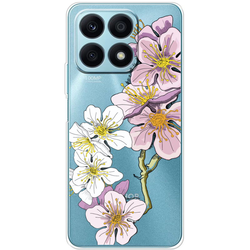 Прозрачный чехол BoxFace Honor X8a Cherry Blossom