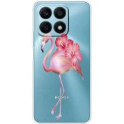 Прозрачный чехол BoxFace Honor X8a Floral Flamingo