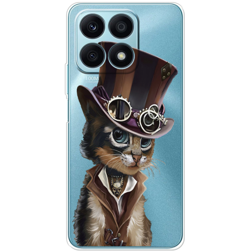 Прозрачный чехол BoxFace Honor X8a Steampunk Cat