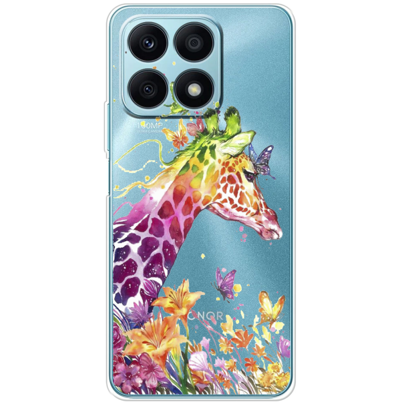 Прозрачный чехол BoxFace Honor X8a Colorful Giraffe