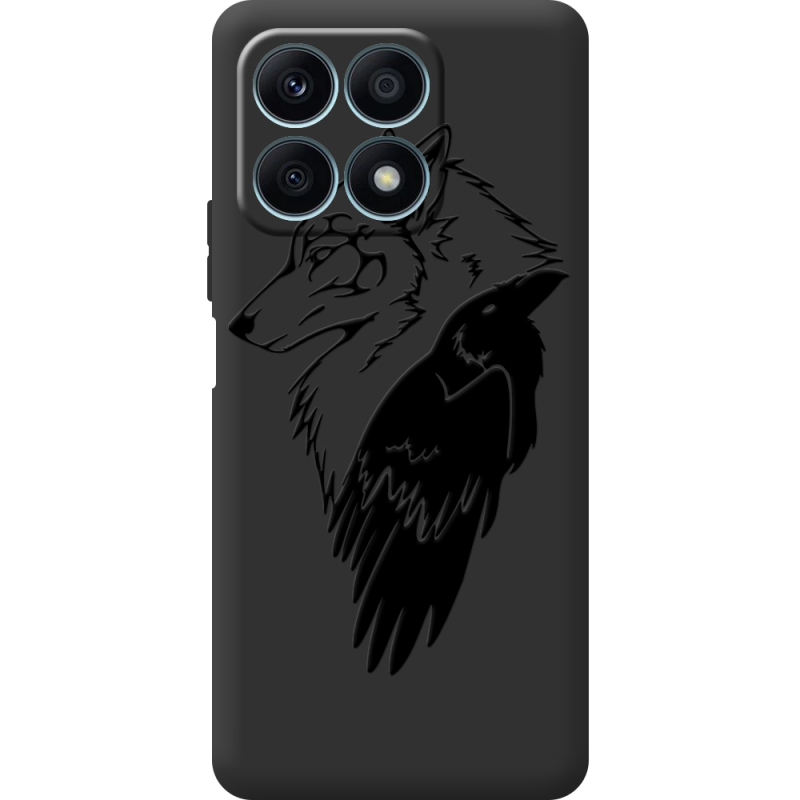 Черный чехол BoxFace Honor X8a Wolf and Raven