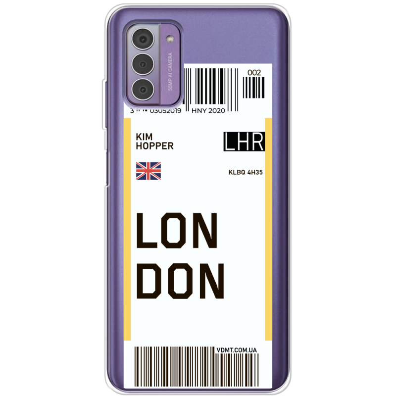 Прозрачный чехол BoxFace Nokia G42 Ticket London