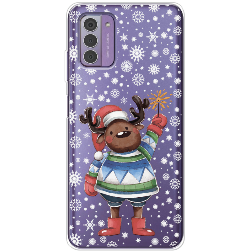 Прозрачный чехол BoxFace Nokia G42 Christmas Deer with Snow