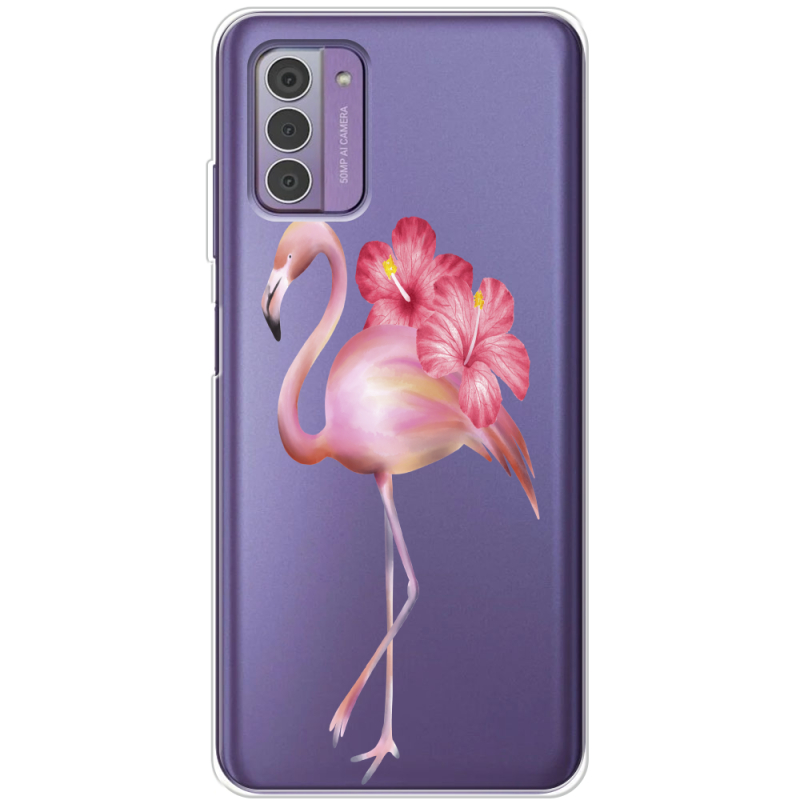 Прозрачный чехол BoxFace Nokia G42 Floral Flamingo