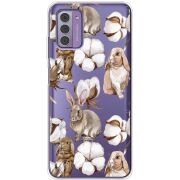 Прозрачный чехол BoxFace Nokia G42 Cotton and Rabbits