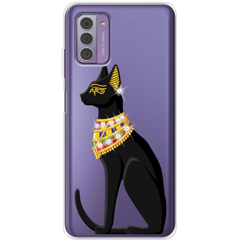 Чехол со стразами Nokia G42 Egipet Cat