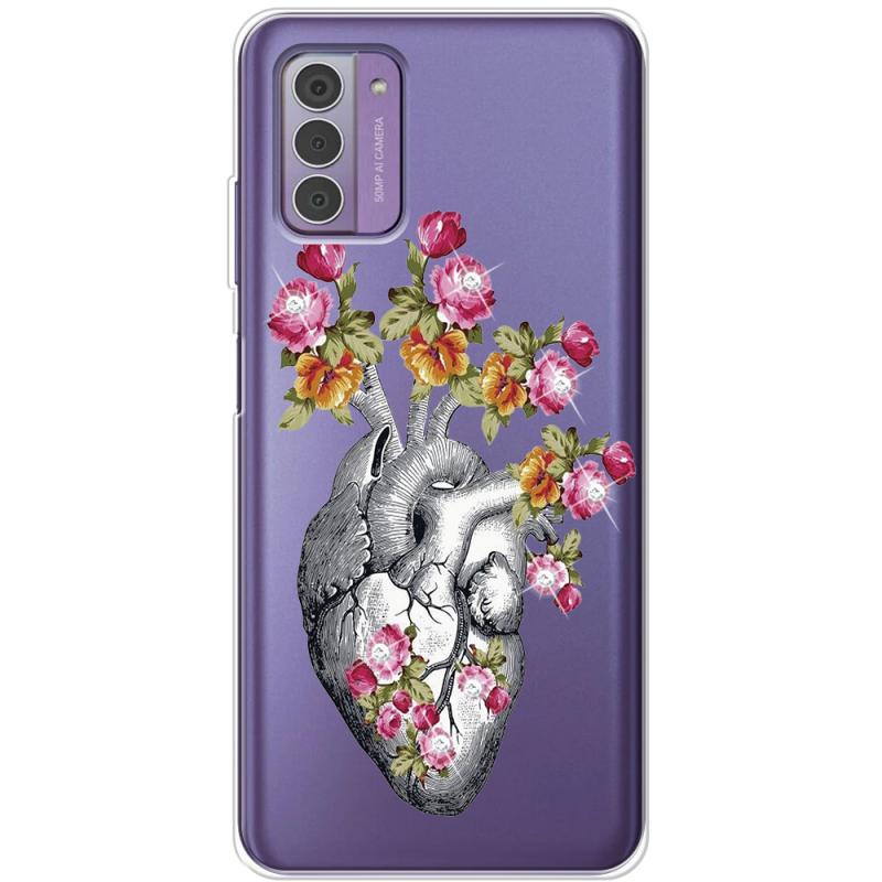 Чехол со стразами Nokia G42 Heart