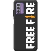 Черный чехол BoxFace Nokia G42 Free Fire White Logo