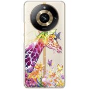 Прозрачный чехол BoxFace Realme 11 Pro / 11 Pro Plus Colorful Giraffe