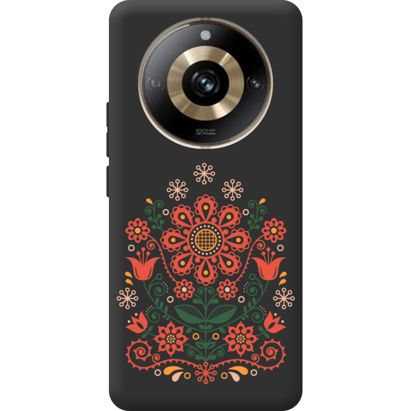 Черный чехол BoxFace Realme 11 Pro / 11 Pro Plus Ukrainian Ornament