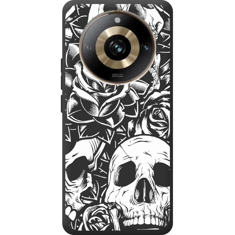 Черный чехол BoxFace Realme 11 Pro / 11 Pro Plus Skull and Roses