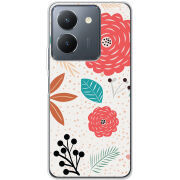 Чехол BoxFace Vivo Y36 Line Flowers