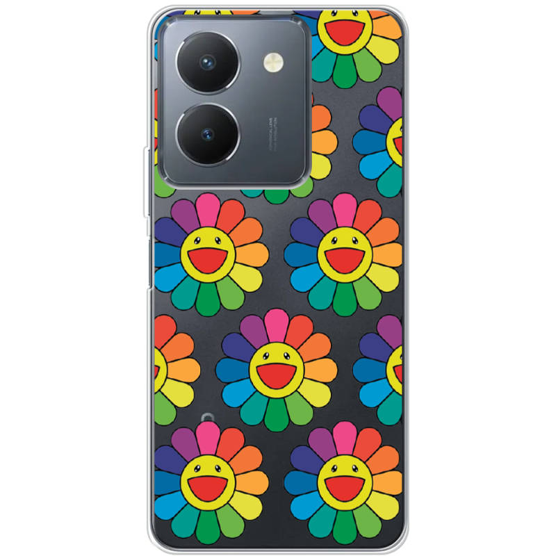 Прозрачный чехол BoxFace Vivo Y36 Hippie Flowers