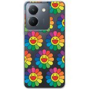 Прозрачный чехол BoxFace Vivo Y36 Hippie Flowers