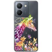 Прозрачный чехол BoxFace Vivo Y36 Colorful Giraffe