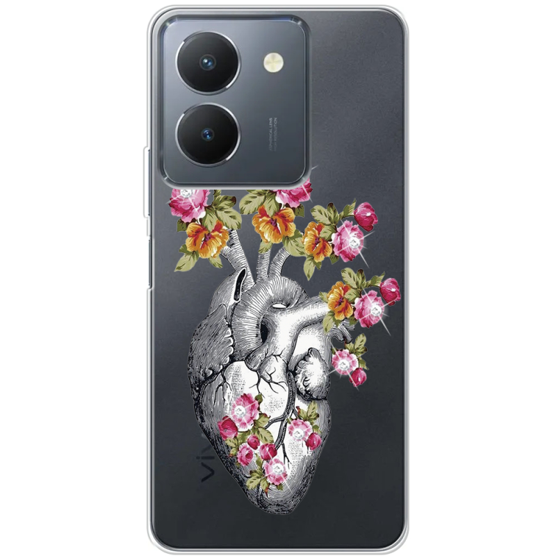 Чехол со стразами Vivo Y36 Heart